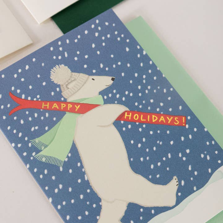 Karen Adams Designs - Wholesale Season's Greetings Card - Polar Bear Greeting Card1
