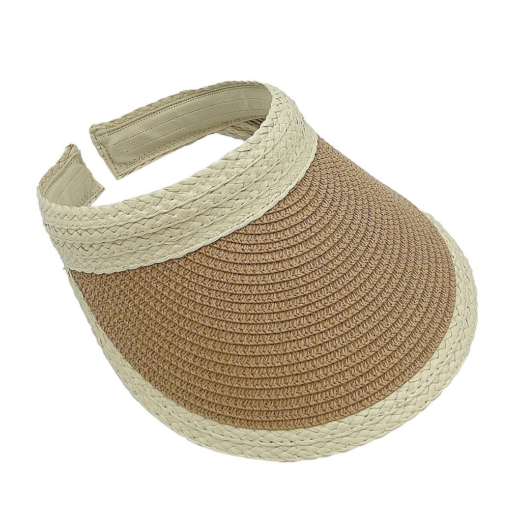 Fashion City - Wholesale Visor - Women's - Colored Straw Sun Visor Sun Hat3