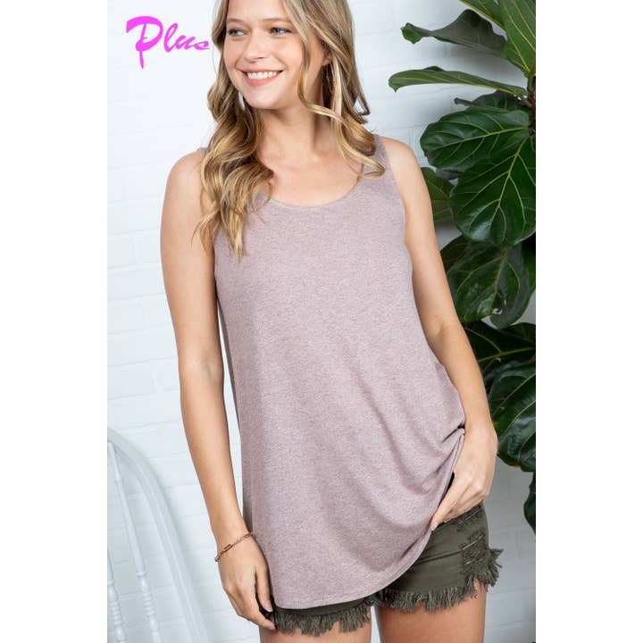 PLUS LIGHT MELANGE COMFY TANK TOP for wholesale by 1clique co.