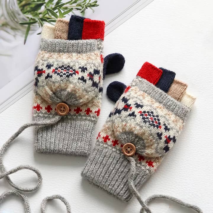 Happy Knits - Wholesale Gloves – Child - Kids' Woolen Flip-Cover Gloves - Warm & Cozy for Winter5
