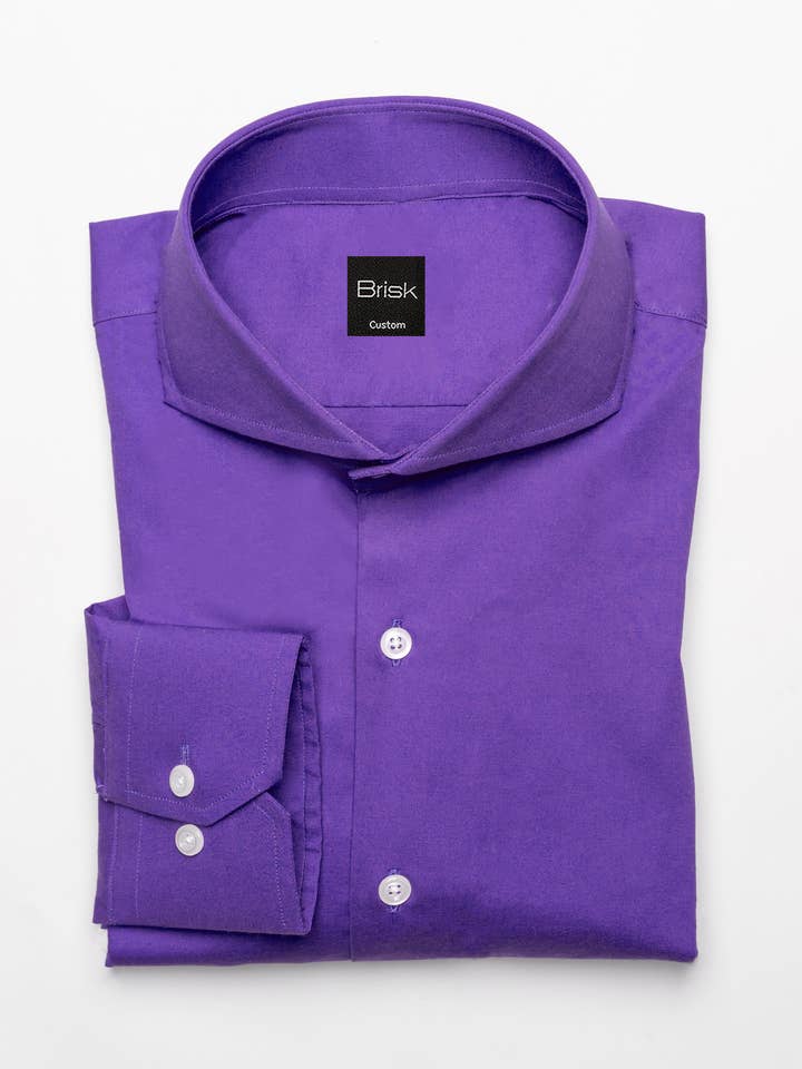 Deep Purple Poplin Stretch Shirt for wholesale by BRISK
