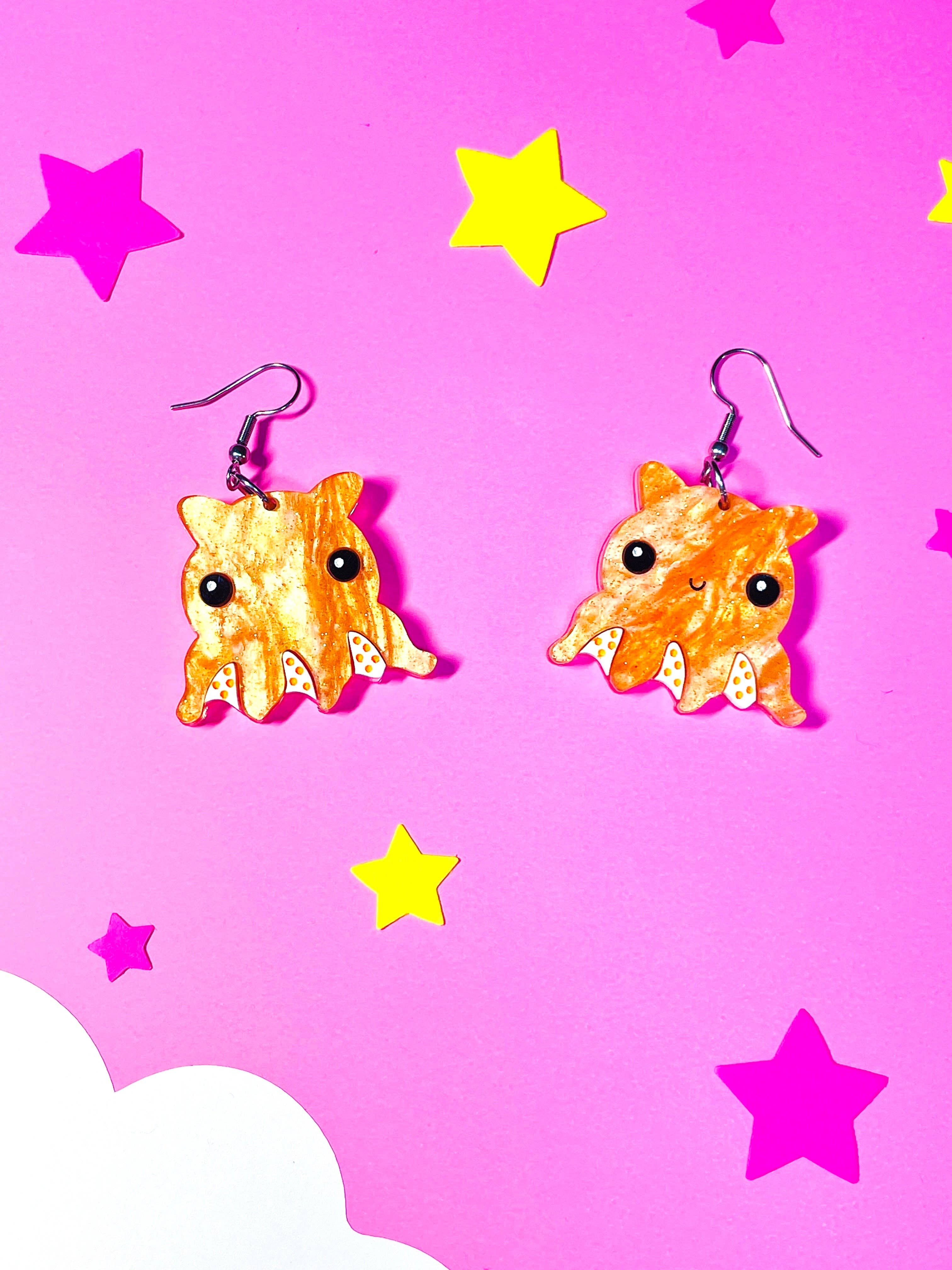 Smiley Moon Studio - Wholesale Dangle Earrings - Flapjack Octopus Earrings0