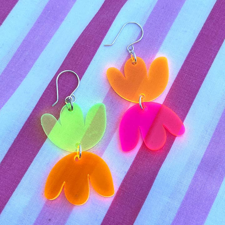 Super Bloom Earrings - Orange mix for wholesale by The Lost & Found