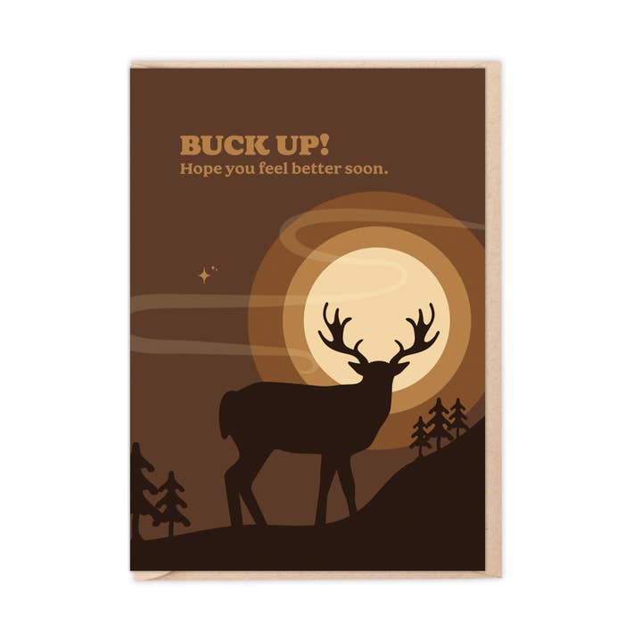 Deer Get Well Card for wholesale by Amanda Weedmark
