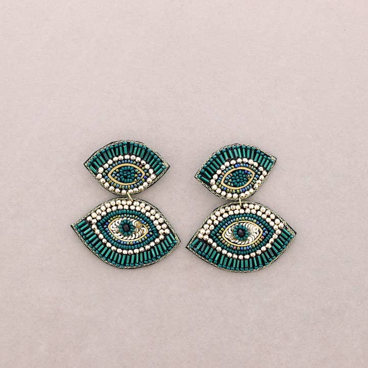 Sonata - Wholesale Dangle Earrings - Turkish Eye Double Sequin Earrings3