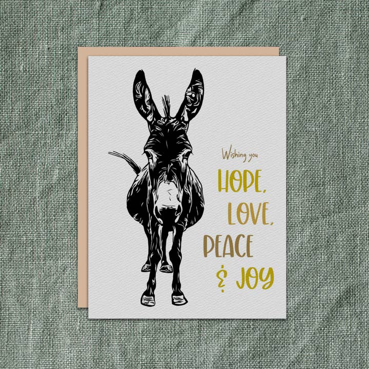 Carte de vœux de vacances "Murphy" Âne, Noël amusant et sincère Ca pour la vente par Laughing Mule Press