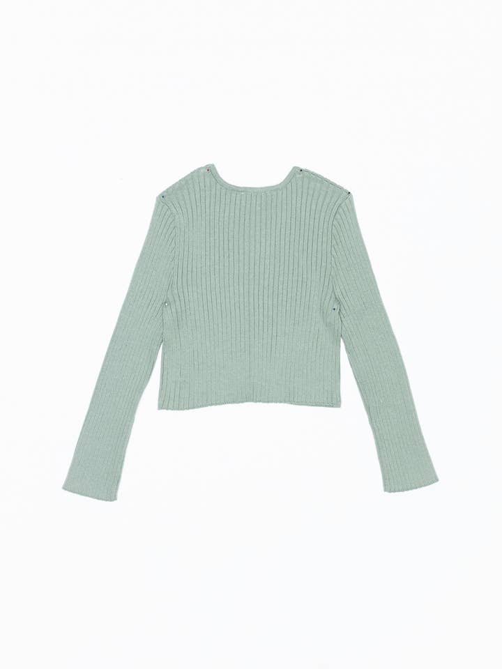 Bow Print Baby Doll Sweater Top for wholesale on Faire4