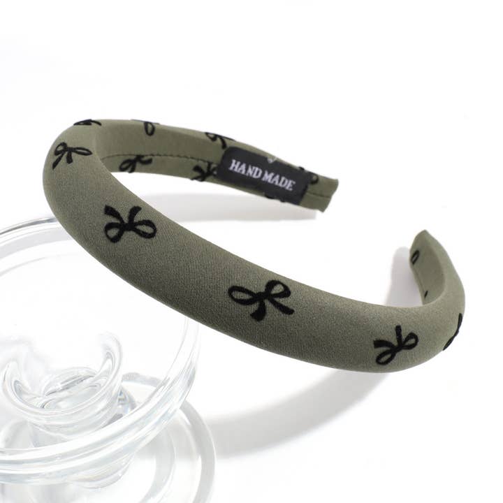 ACCITY - Wholesale Fashion Headband - Women's - SIMPLE SOLID COLOR BOW PRINT HEADBAND_CWAHA2245