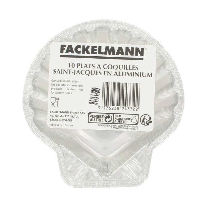 Fackelmann - Wholesale Disposable Plate - Set of 10 Fackelmann aluminum scallop dishes
