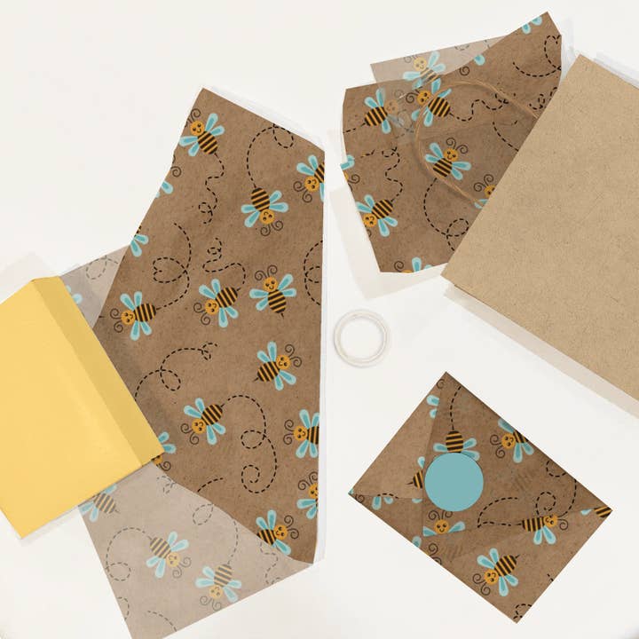 Eleven Fashion – wholesale Tissue paper – Bees Premium Printed Tissue Paper for Gift Bags4