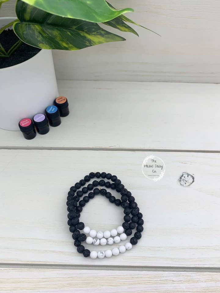 White Marbled Diffuser Bracelet for wholesale by The Hazel Daisy Co