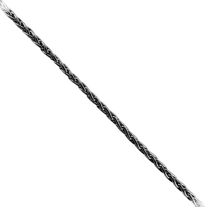 Corrente extensora e perolização de ródio preto CHR-320-2MM por atacado de Bali Designs