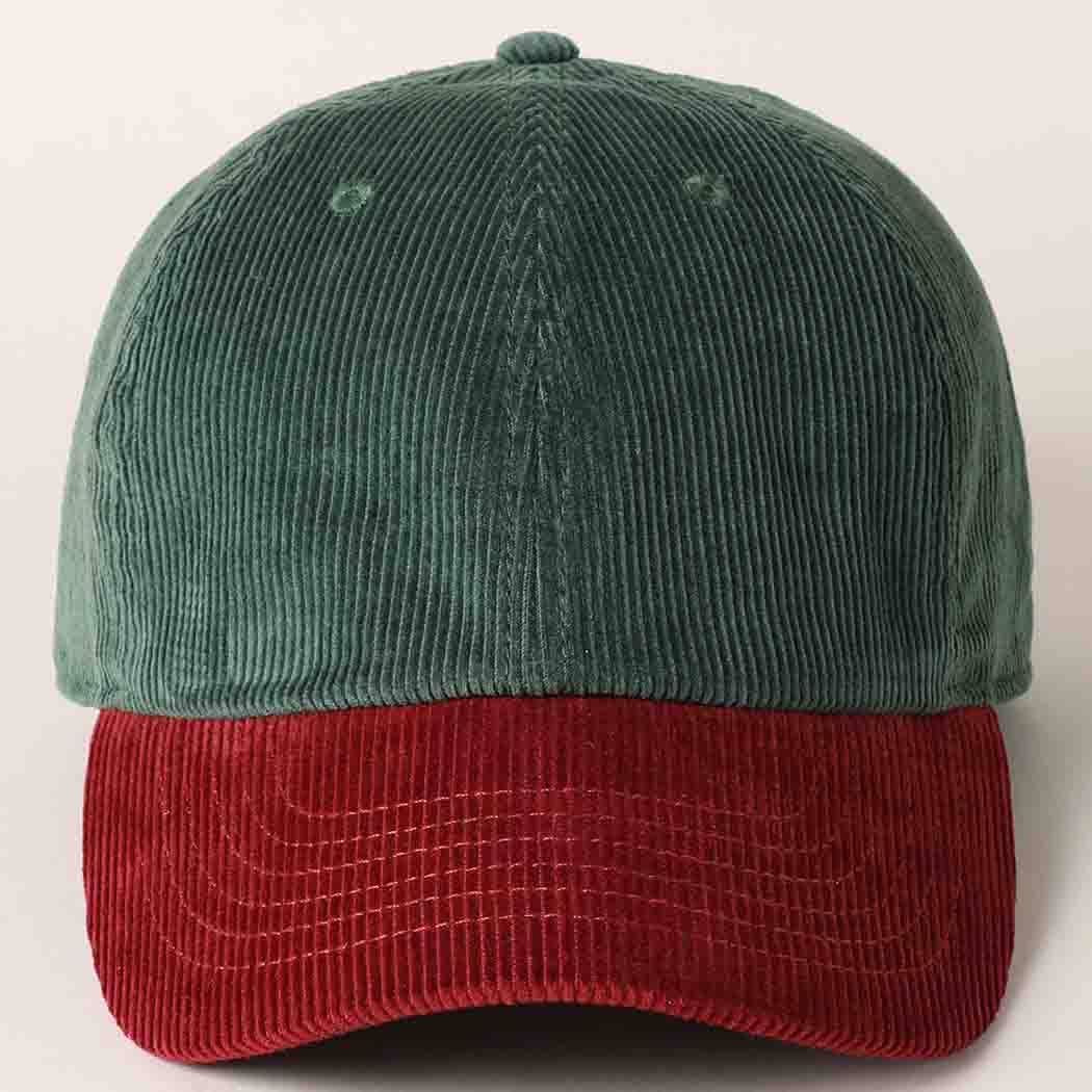 Fashion City - Wholesale Baseball Cap - Unisex - Corduroy Two-Tone Adjustable Baseball Cap49
