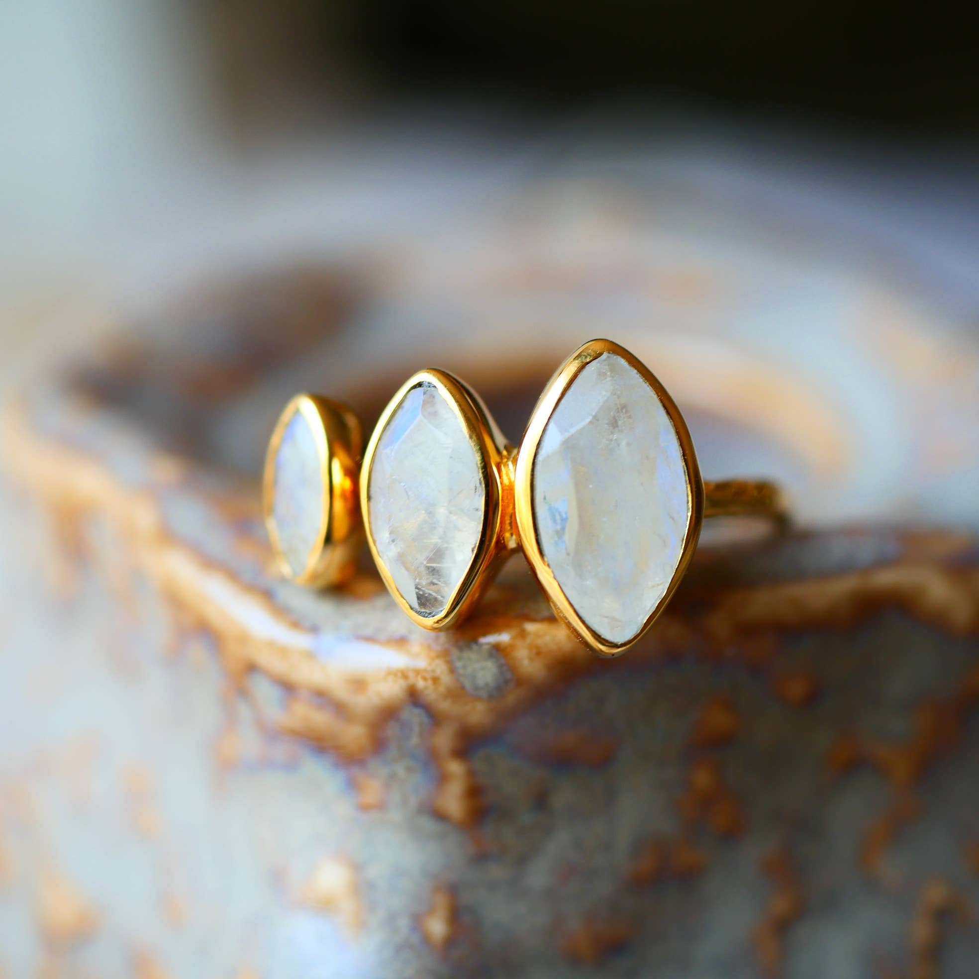 GINANDGER – Anel de pedra única/solitário por atacado – Anel ajustável com pedras à escolha - Dina10