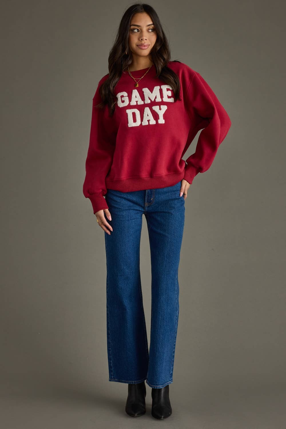 Panache Apparel Co. - Wholesale Graphic Sweatshirt - Women's - Maroon Game Day Sweatshirt2