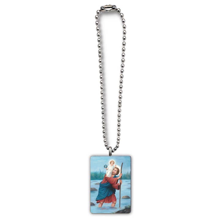 Abbey & CA Gift - Venta al por mayor Colgante decorativo para coche - Unisex - Colgante para coche de San Cristóbal