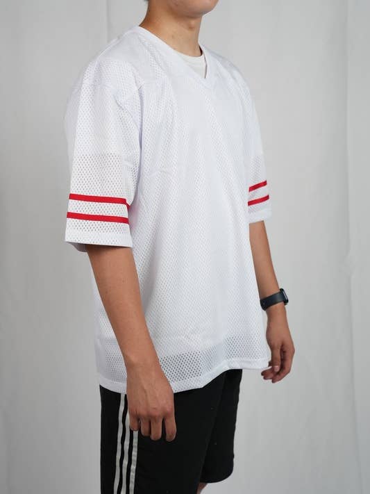 Lime Tree Clothing Inc. - Wholesale T-shirt – men's - Men’s Heavyweight Mesh Football Jersey w/ Stripe XS-2XL15