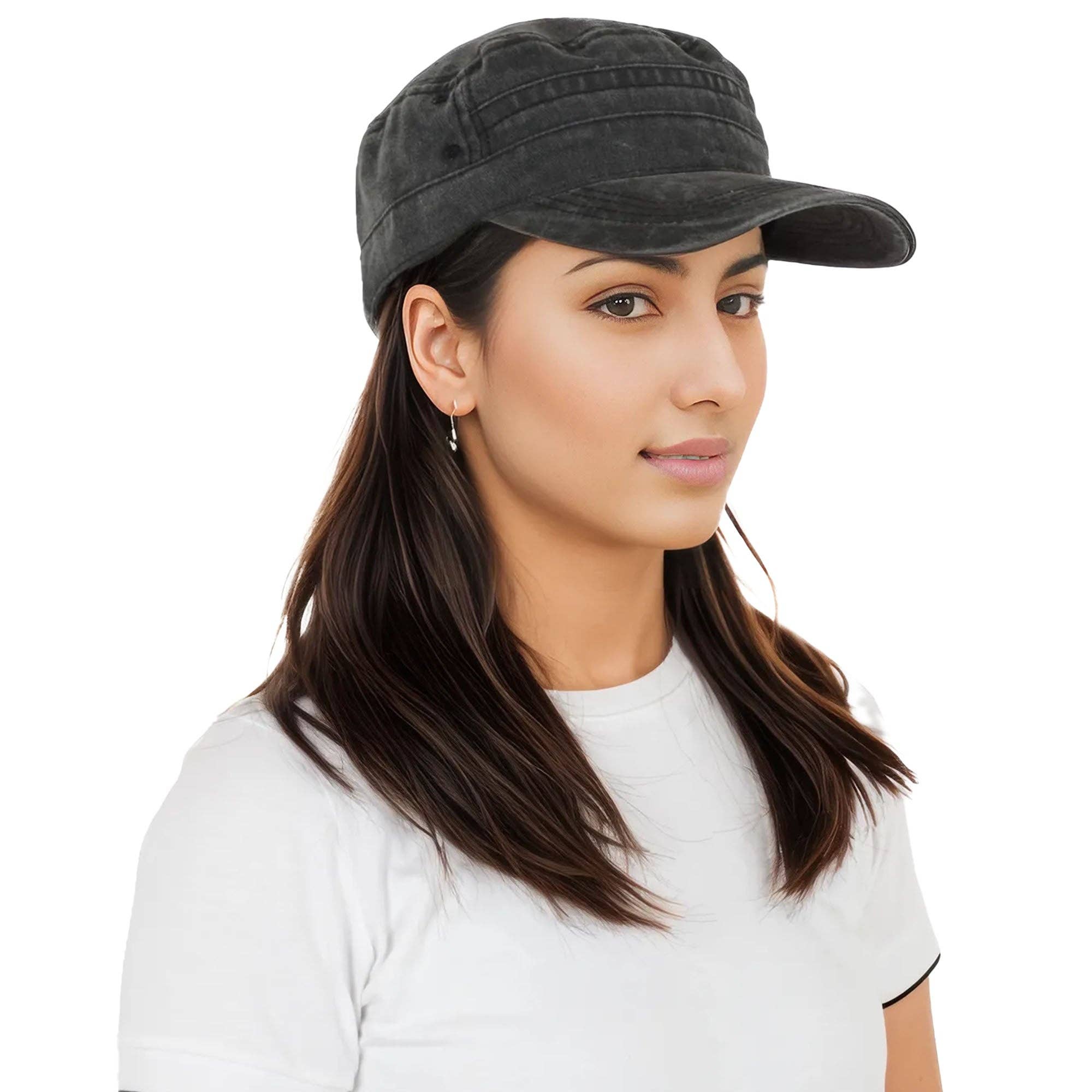 AK Brand - Wholesale Baseball Cap - Women's - Unisex Cotton Cadet Hat Vintage Washed Flat Top Cap1