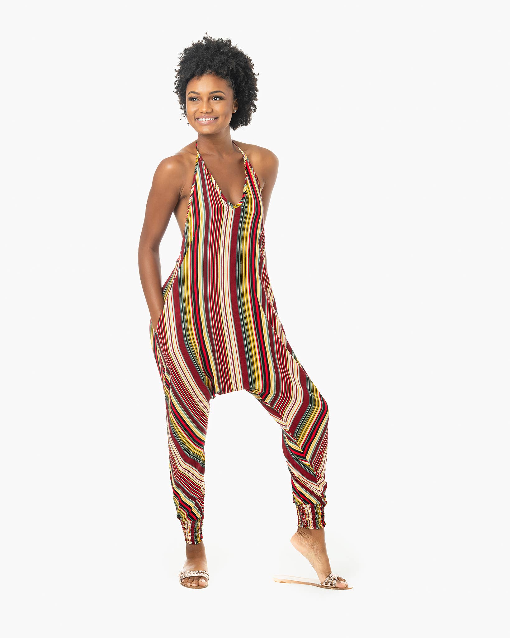 Buddha Pants - Wholesale Jumpsuit - Women's - Striped Harem Jumpsuit By Buddha Pants2