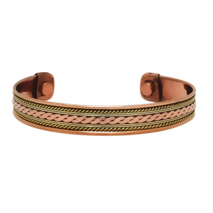 Treasure Jewelry - Wholesale Cuff Bracelet - Pure Copper Magnetic Bracelet Arthritis Pain Therapy
