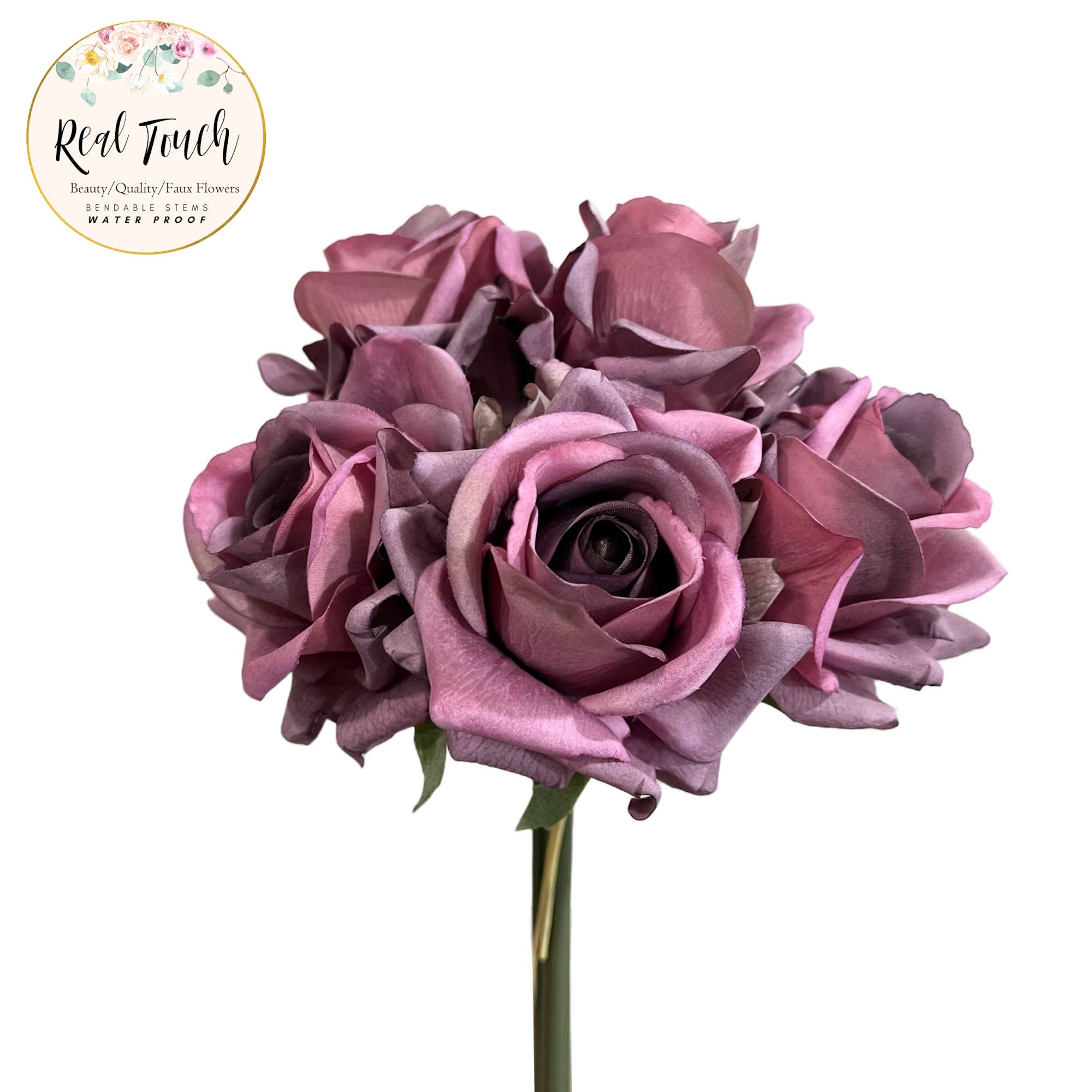 Angel Isabella - Wholesale Artificial Flowers - 10" Pack of 5 Stems-Moisturized coating Real Touch Rose15