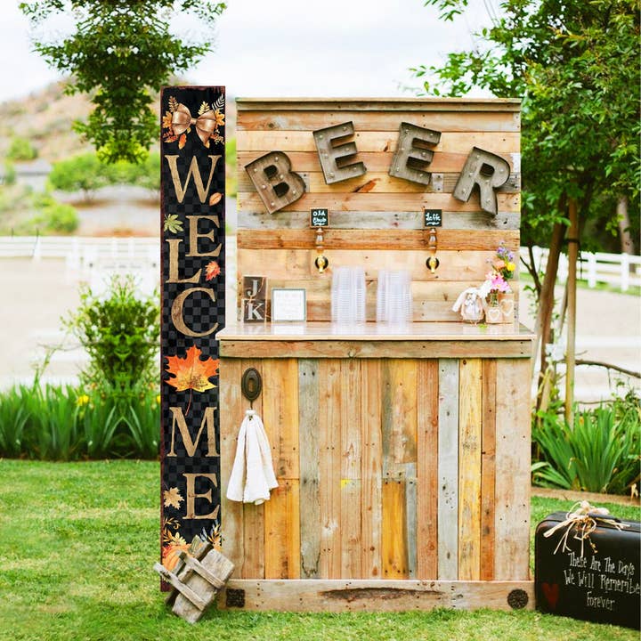 TX USA Corporation - Wholesale Outdoor Sign - 72in Rustic Fall Welcome Porch Sign – Vintage Wooden Front Door Decor7