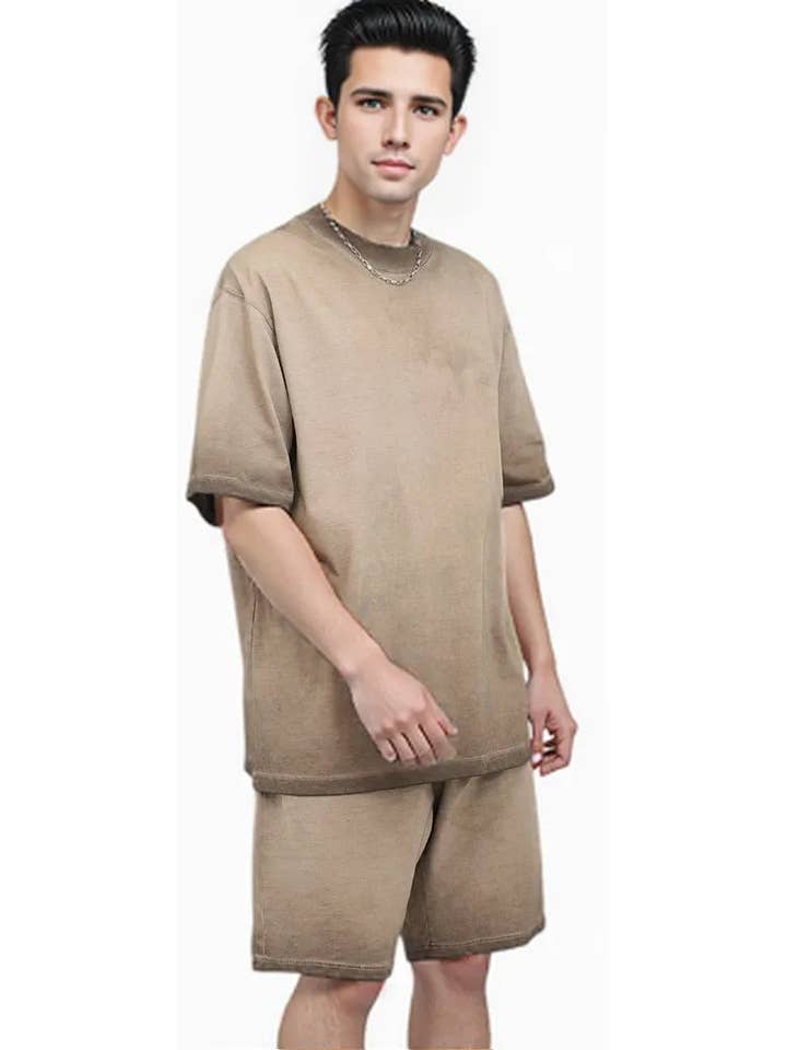 Royal Threads - Wholesale Lounge Set - Men's - Men Acid Wash Short SetÂ
