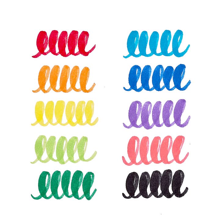 OOLY - Wholesale Markers - Kids & Baby - Big Bright Brush Markers - set of 10