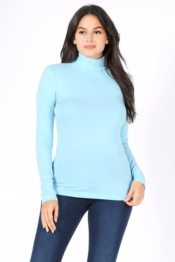 Color 5 - Wholesale T-Shirt - Women's - Solid color turtle neck long sleeve cotton lycra t shirt15