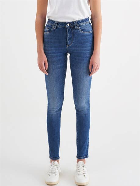 Ana - Skinny Fit Denim Jeans Pants - Light Blue for wholesale by Barta Jeans - organic & recycled