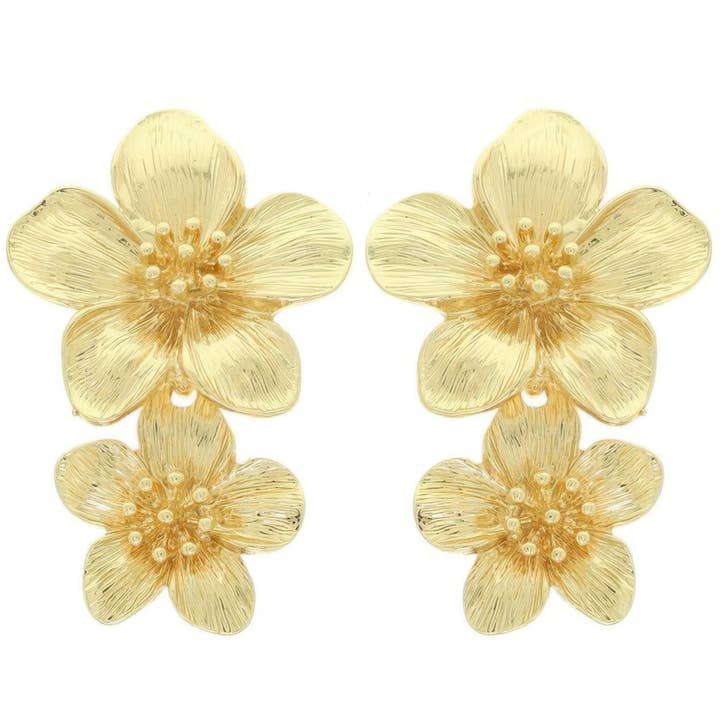 CC Wholesale Clothing - Wholesale Dangle Earrings - Hawaiian Acrylic Flower Post Earrings