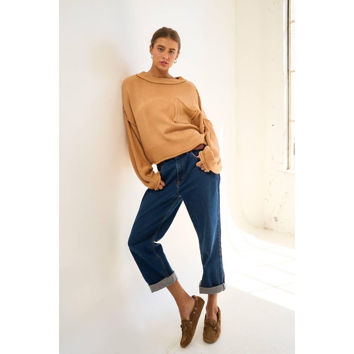 CHAMEAU Pull en maille à coutures apparentes en vente sur Faire7