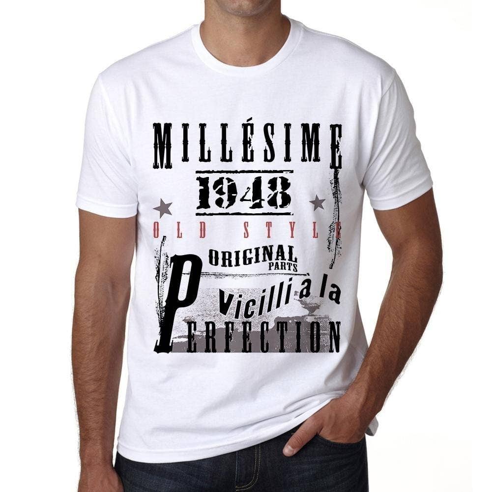 Blanc 1948,Cadeaux,Anniversaire,Manches Courtes,Blanc,Homme T-Shirt for wholesale on Faire0