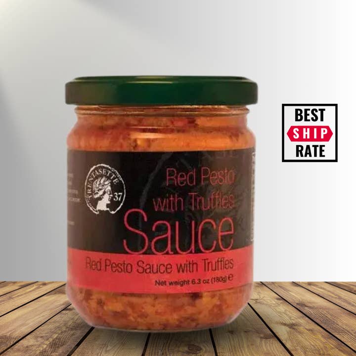 Sauce Pesto Rouge aux Truffes Trentasette 180g (6,3oz) pour la vente par Casacella Foods