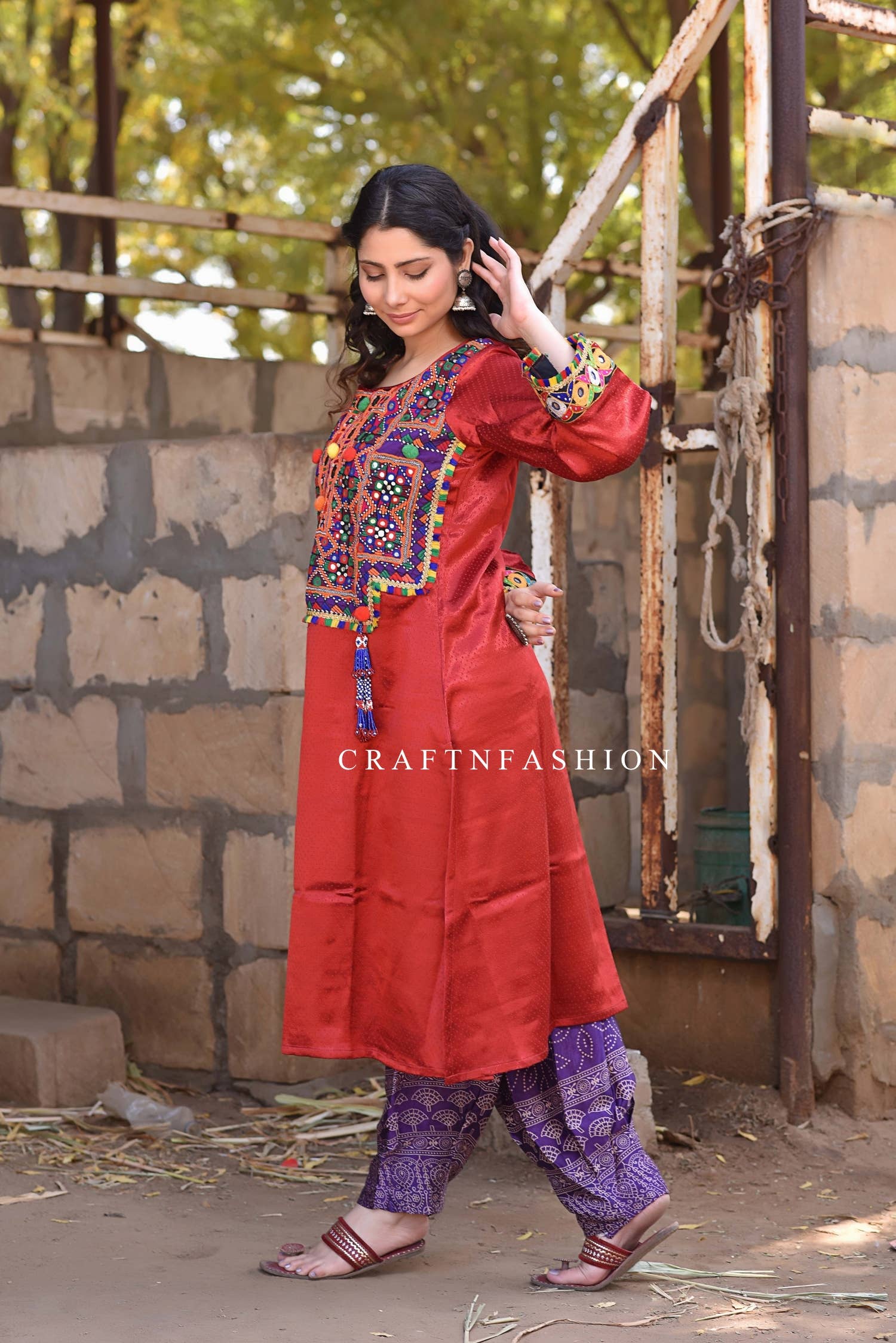 Meghcraft – wholesale Tunika - Dam – Indisk broderad kurta och kaftan - bohemisk tunika med spegelarbete6