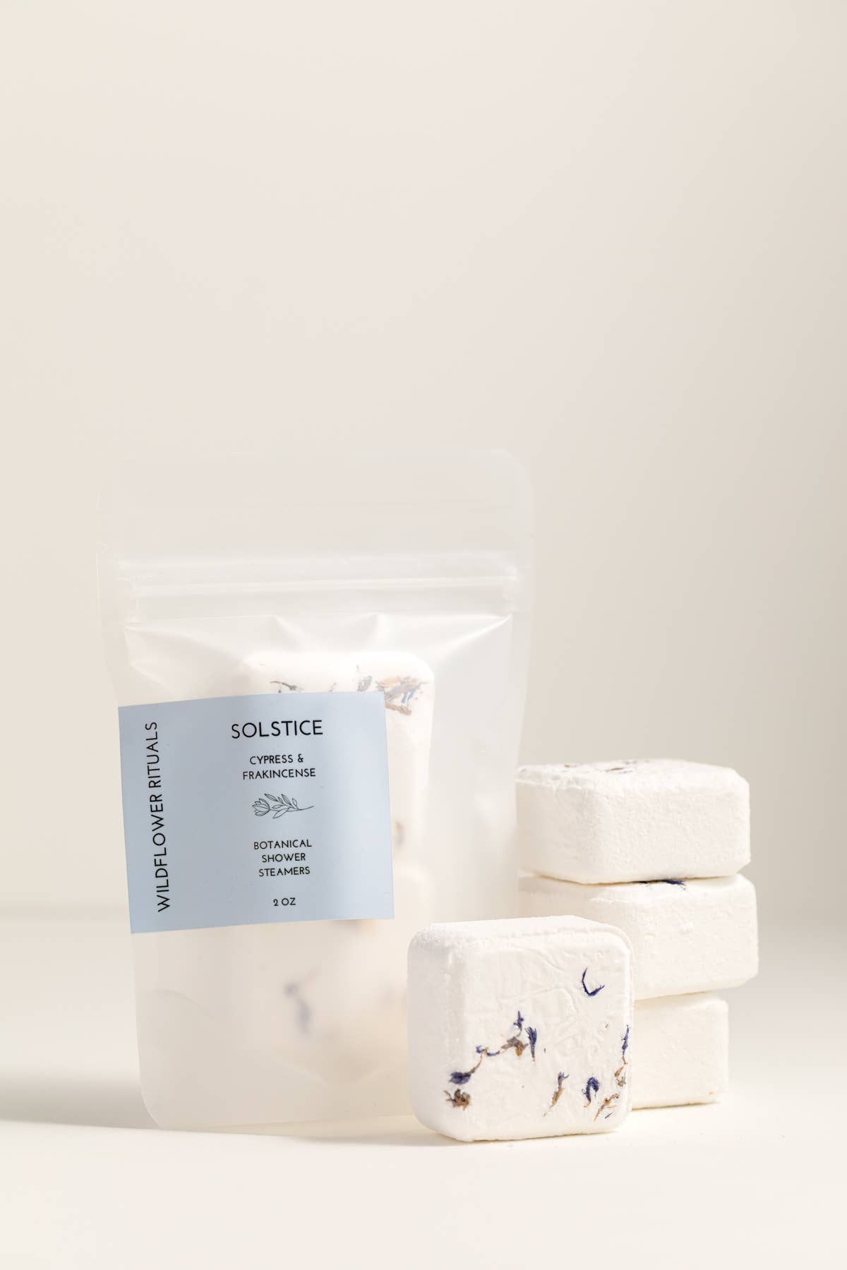 Wildflower Rituals - Wholesale Shower Steamer/Bomb - Solstice Botanical Shower Steamers - Cypress Frankincense6