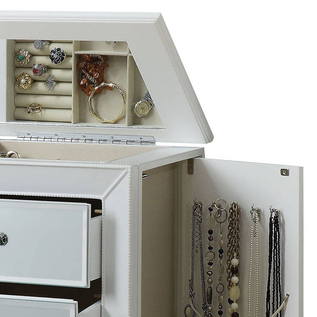 39F Inc. - Wholesale Jewelry Box/Organizer - Talor White Finish Jewelry Armoire4