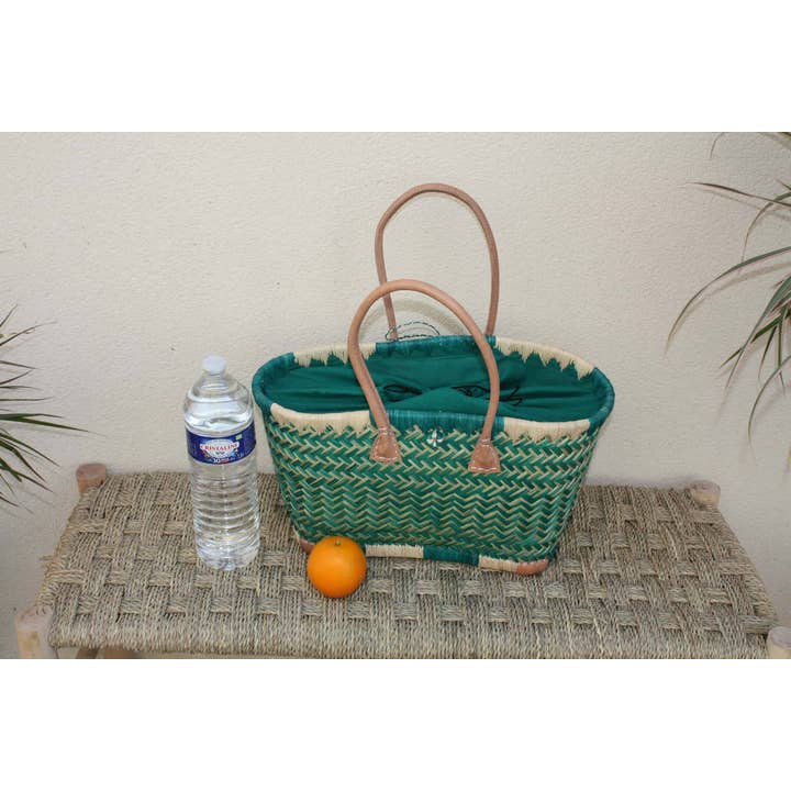 Boutique Huléti - Vendita all'ingrosso Borsa da spiaggia - Borsa Cesta XXL Turchese con Pochette in Tessuto - 3 dimensioni - Shopper per mercato, spiaggia e shopping5