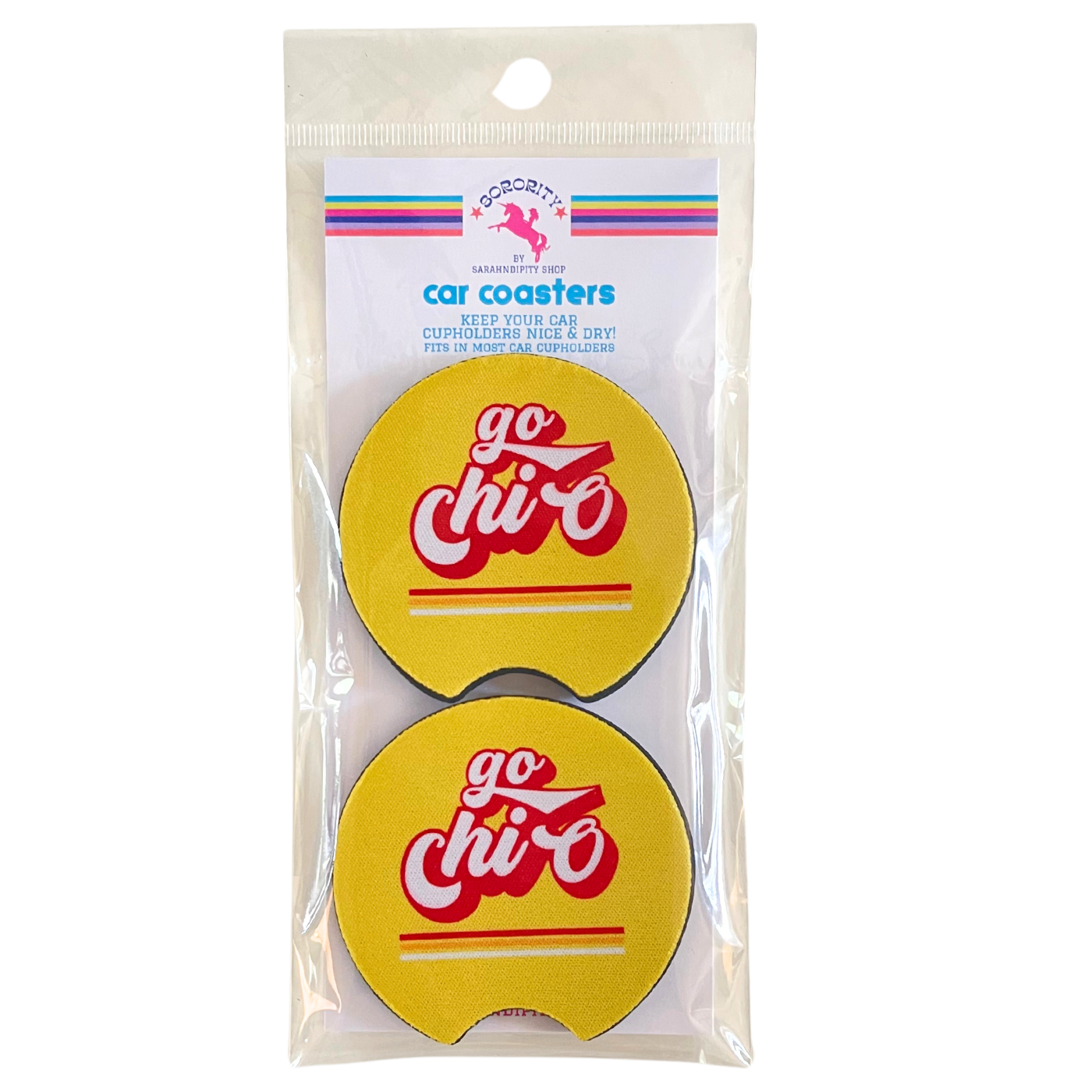 Sarahndipity Shop - Wholesale Car Coaster - Women's - Sorority Car Coasters - Go Design17