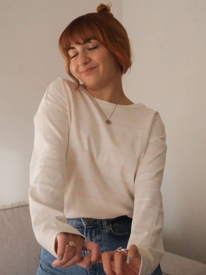 Pink Organic Cotton Breton Top for wholesale by Onesta