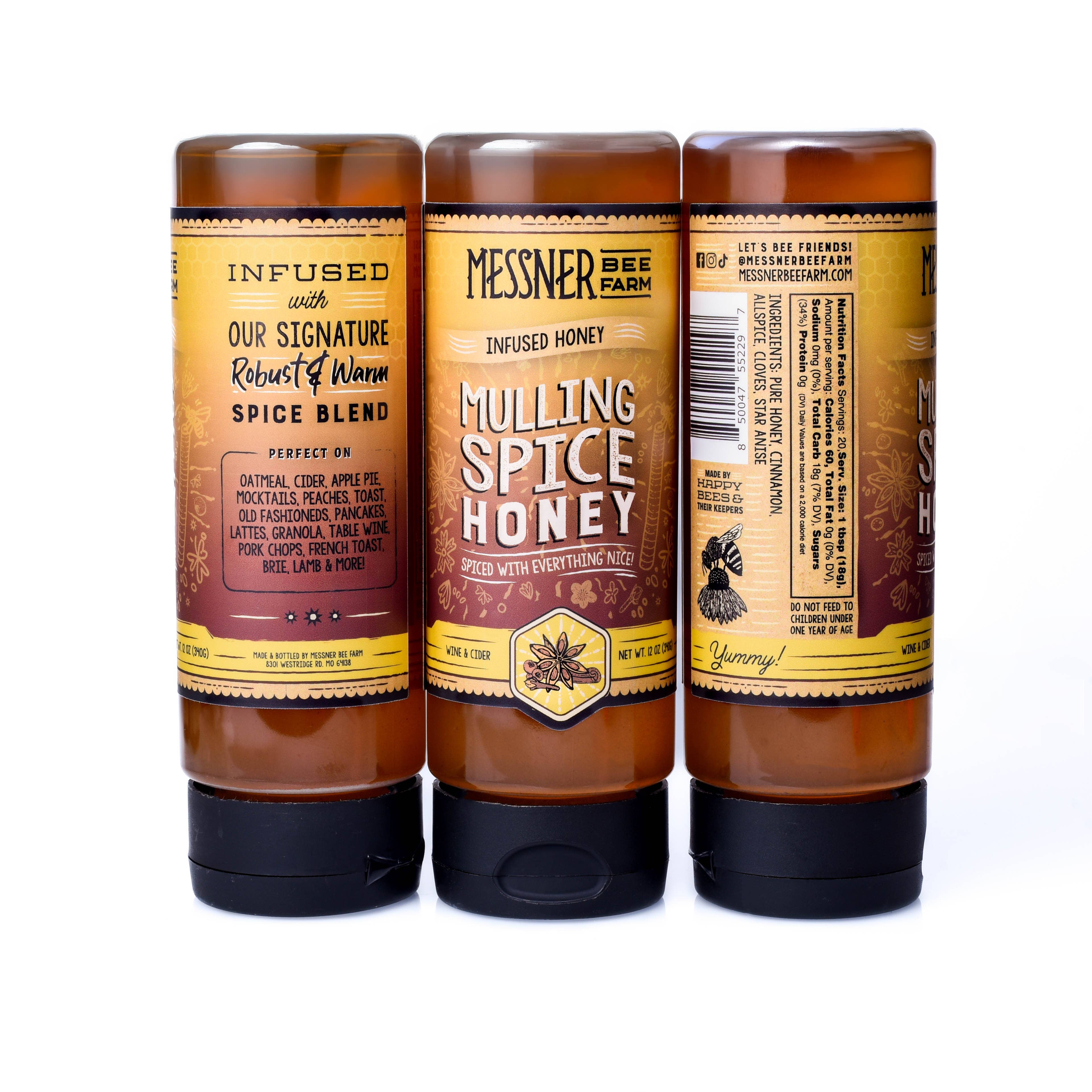 Messner Bee Farm – Mel por atacado – Mel Infundido com Especiarias Mulling/Robusto e Quente/12oz1