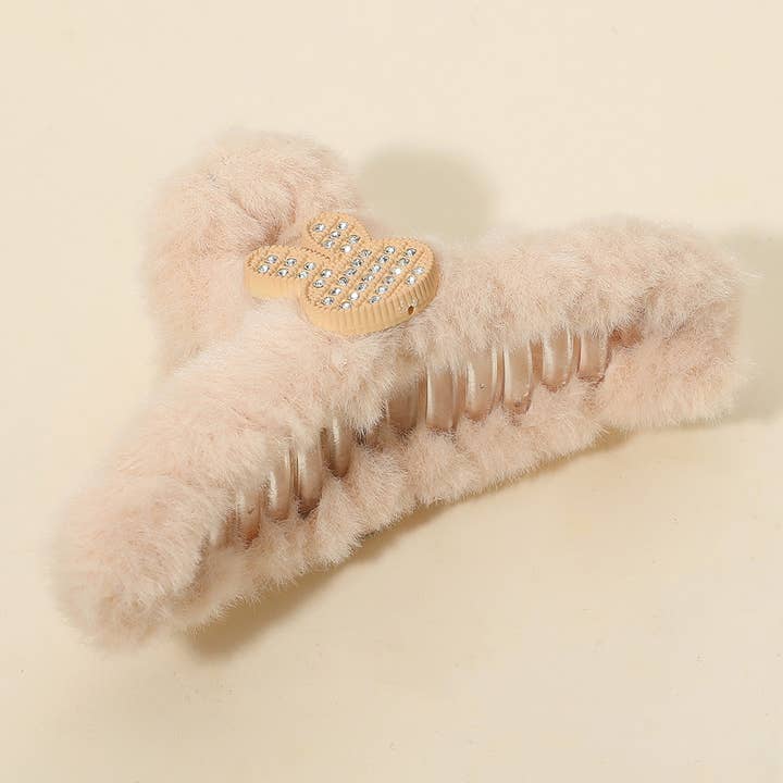 Sensibling Corp. - Wholesale Hair Clip - Women's - 12PCS - Bunny Accent Fuzzy Plush Fur Hair Claw Clips3