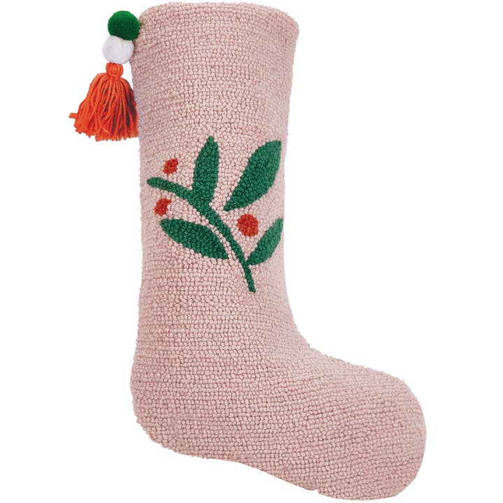 Pink Berries Stocking With Pom Pom Tassel - Ampersand and other Purchase wholesale pink stocking. Free returns & net 60 terms on Faire trending on Faire.