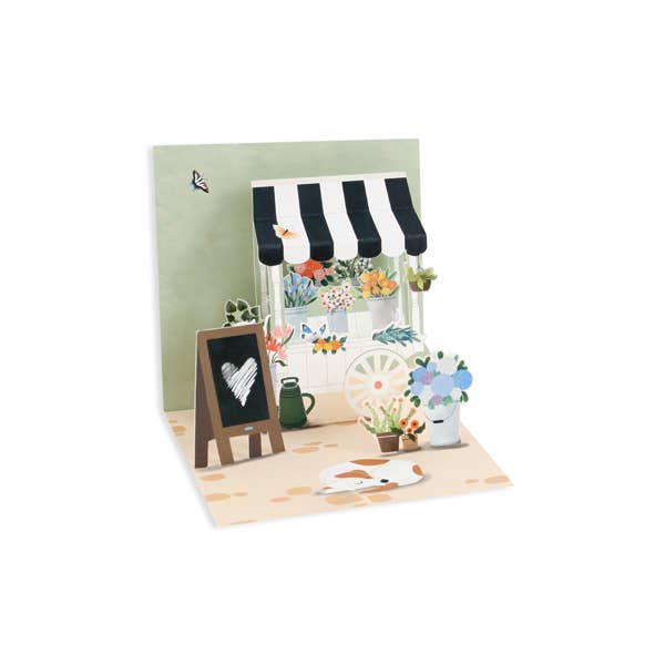 Up With Paper - Wholesale Everyday Greeting Card - Flower Cart Mini Pop-Up Card