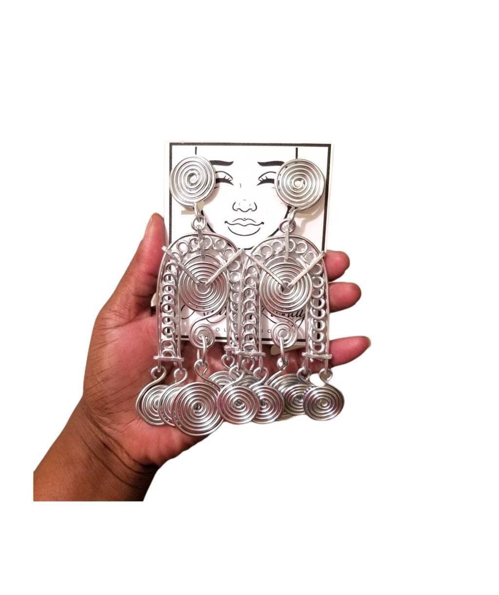 Andrea Lashay Collection - Wholesale Dangle Earrings - Egyptian Goddess Earrings (Yellow Gold), Statement Earring2