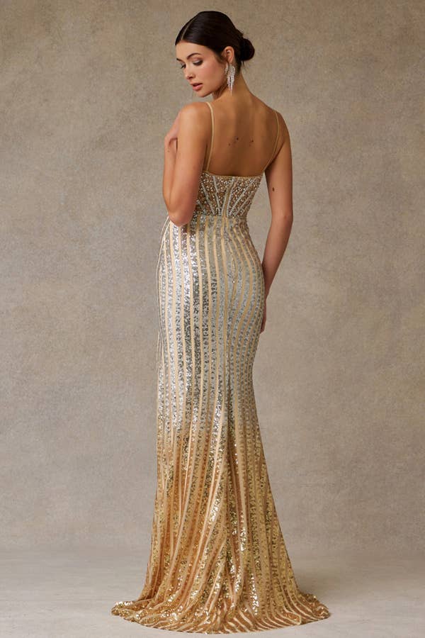 SILVER NUDE Sleeveless Illusion Sweetheart Embellished Sheath Dress for wholesale on Faire1