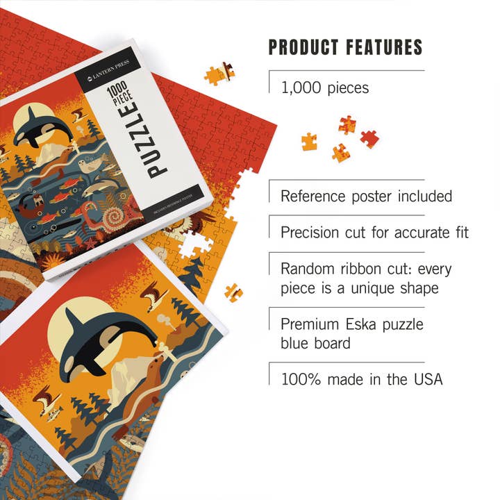 Lantern Press - Wholesale Puzzle - Adult - 1000 PIECE PUZZLE Marine Animals, Geometric2