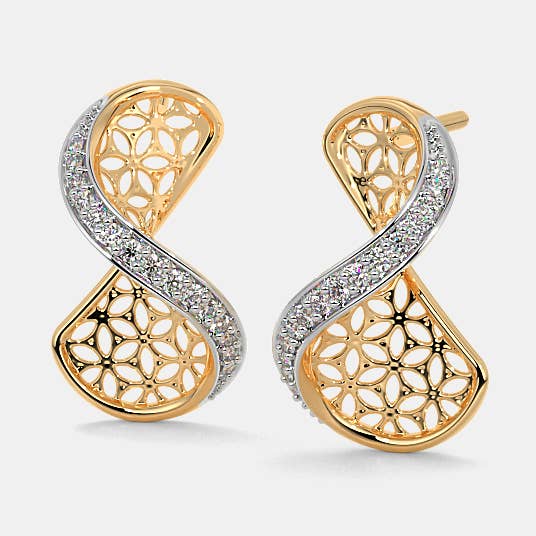 Clous d'oreilles en or 14 carats et diamants certifiés cultivés en laboratoire pour la vente par OISHI DIAMONDS