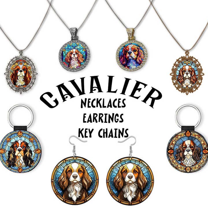 Mirage Pet Products - Wholesale Pet Collar Charm - Cat/Dog - Cavalier King Charles Spaniel Jewelry - Stained Glass Style Necklaces, Earrings and more!