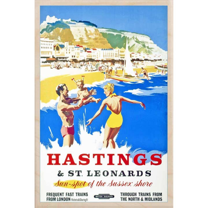 THE WOODEN POSTCARD COMPANY - Wholesale Postcard - SUSSEX HASTINGS AND ST LEONARDS sustainable wood postcard UK